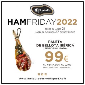 Paleta de bellota ibérica semideshuesada. Oferta HamFriday 2022.