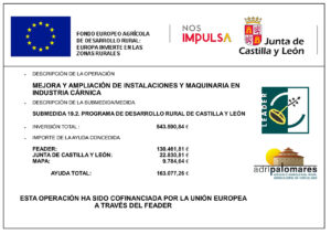 Mejora y ampliación de instalaciones y maquinaria en industria cárnica